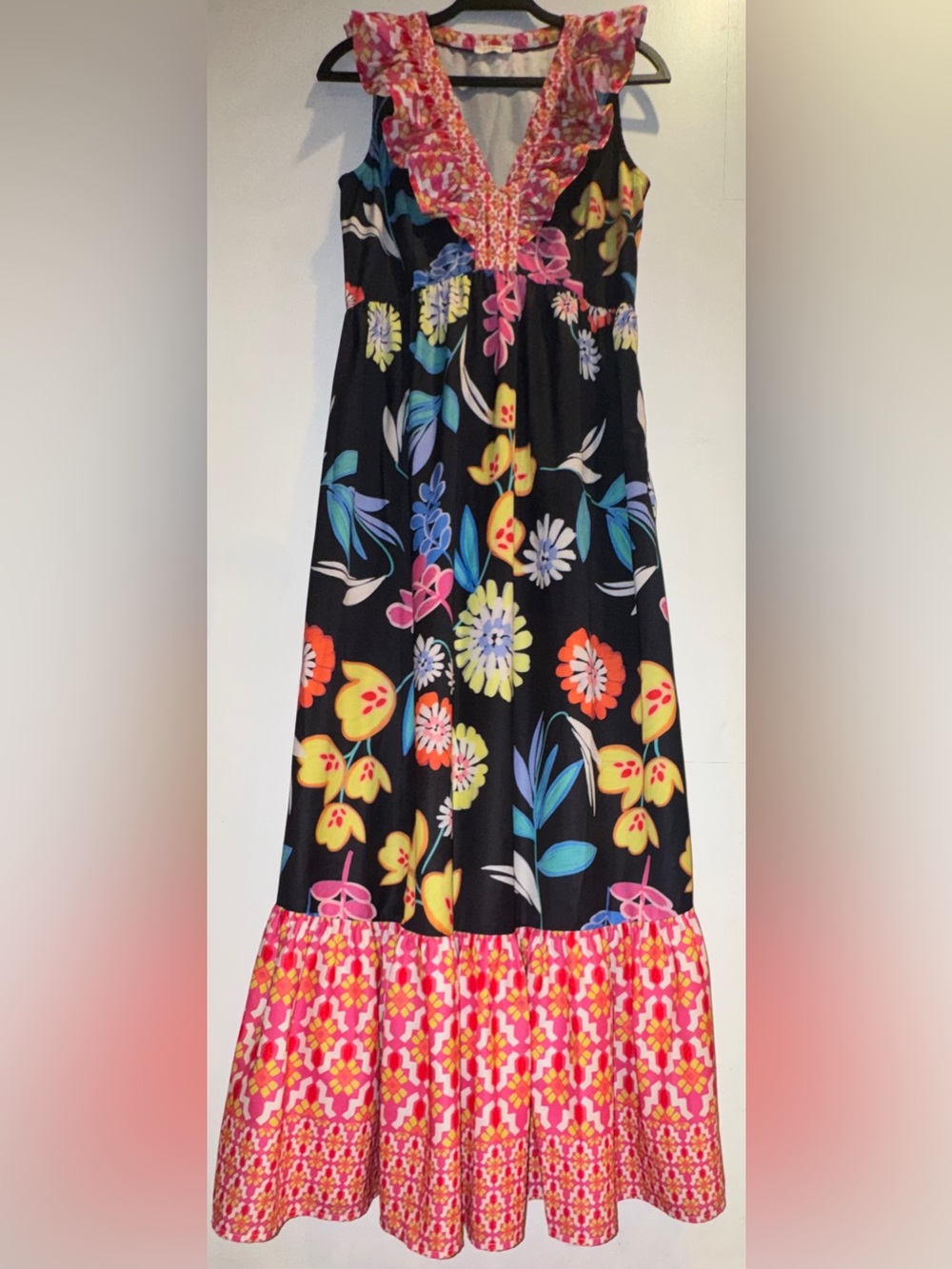 Umgee Bright, Bold & Gorgeous Floral Multi Print Maxi Dress M